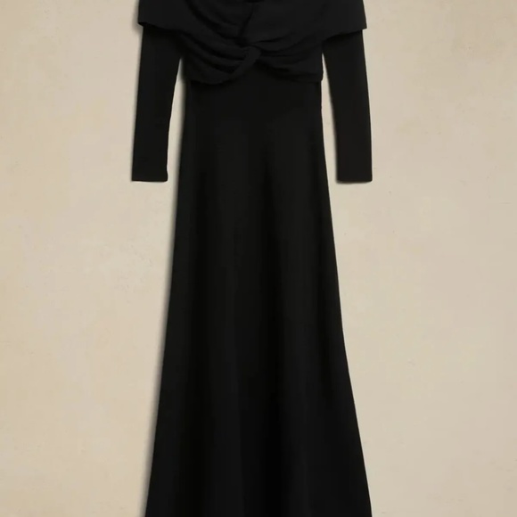 Banana Republic Salome Midi Sweater Dress Long Sleeve Black Women X-Small NWT - Picture 4 of 4
